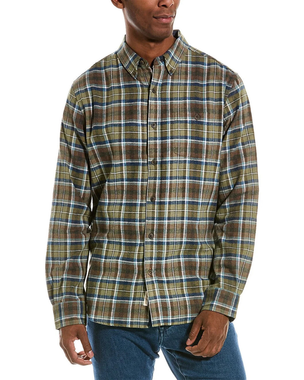 Weatherproof Vintage Olive/Brown Flannel Shirt/16886